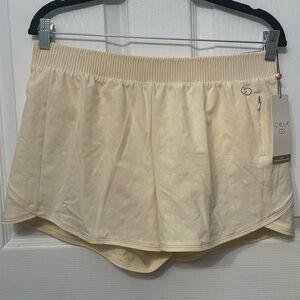 CALIA Pale Yellow Swift Performance Short with Liner and Pocket, 3” Inseam